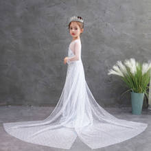 New Elsa Dress Carnival Princess Costume Girls Frozen 2 Fancy Outfit Costume Child Birthday Party White Sequined Long Tail Dress 2024 - buy cheap