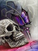 Needlework 5D DIY Diamond Painting Cross Stitch Skull Halloween Gift Diamond Embroidery Full Square Diamond Mosaic Art Decor 2024 - buy cheap