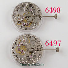17 joias mecânicas movimento enrolado de mão ásia 6497 6498 esqueleto prata estilo clássico oco 2024 - compre barato