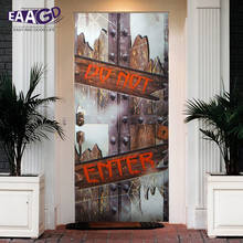 2 шт./компл. 3D Двери обои фрески наклейки на стены для празднования Хэллоуина самоклеющиеся виниловые Съемные художественные двери наклейки DIY домашний декор 2024 - купить недорого