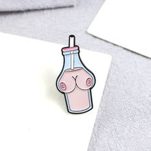 Сексуальная Женская эмалированная булавка для тела Розовый значок-бутылка брошь джинсовая одежда сумка нагрудная булавка Jwewlry подарок для друзей девушек женщин 2024 - купить недорого