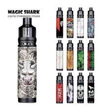 Pegatina de tiburón mágico para Voopoo Drag X, pegatina de PVC mate de 3M con dibujos de calaveras, hojas, piedras y madera 2024 - compra barato