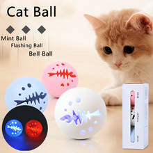 Novo 3 em 1 brinquedo engraçado do presente do gato do cão de estimação o gato fornece o gato hortelã bola tease gatos piscando bola sino bola brinquedo interativo do animal de estimação 2024 - compre barato