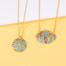 Luxury Multicolor Oval Pendant Necklaces Women Tribal Round Geometric Necklace Eye Crystal Necklaces Jewelry 2024 - buy cheap