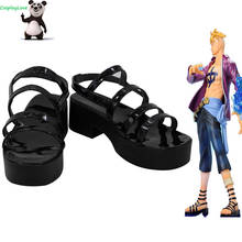One piece Marco Black Cosplay Shoes Long Boots Leather CosplayLove For Halloween Christmas 2024 - buy cheap