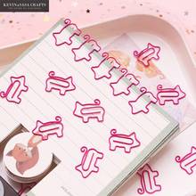 10Pcs/Set Pig Clips Set Office Supplies Quality School Stationery for Students Office Accessories Pink Bookmark Clips 2024 - buy cheap