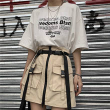 Saias de cintura alta feminina primavera verão moda coreano preto zíper a linha pacote hip mini saia com cinto plus size saia femal 2024 - compre barato