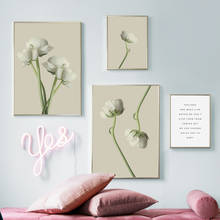 Fresh Small White Flower Quote Nordic Posters And Prints Wall Art Canvas Painting Plant Wall Pictures For Living Room Home Decor 2024 - buy cheap