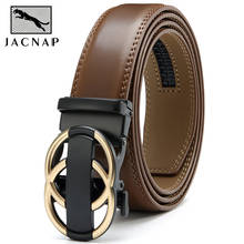 JACNAIP-Cinturón de cuero genuino para hombre, hebilla automática de alta calidad, de cuero de vaca, ancho de 3,5 cm 2024 - compra barato