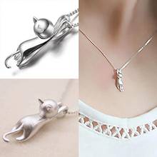 80% Hot Sales!! Women Silver Plated Lovely Jumping Cat Pendant Charm Princess Necklace Jewelry 2024 - buy cheap