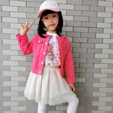 3-8T Spring Girls Outfits Toddler Denim Embroidery Cockdail Flowers Jeans Jacket Kids Coats Baby Girl Clothing Children Clothes 2024 - buy cheap