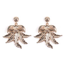 Creative Gold Metal Leaf Earrings Women Brand Statement ZA Earrings Jewelry Female Hip Hop Punk Long Drop Earrings 2019 2024 - buy cheap