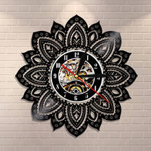 Lotus Flower of Life Mandala Yoga Mandala Wall Art Vinyl Record Wall Clock Buddha Ornament Geometric Wall Decor Gift For Her 2024 - buy cheap