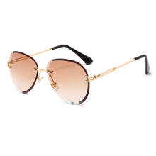 Fashion Rimless Sunglasses Women Metal Sun glasses Luxury Lady Shades UV400 Eyewear Oculos Lunette De Soleil Femme 2024 - buy cheap