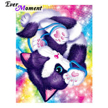 Ever Moment-pintura de diamante, decoración de mosaico de Color gato para el hogar, bordado de diamantes cuadrados completos, punto de cruz, ASF1907 2024 - compra barato