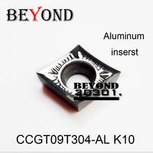 BEYOND CCGT09T304-AL K10 лезвия вставки для алюминия токарный станок сверлильный стержень для SCLCR sckcr Scmcr sclcr09 CCGT держатель токарного инструмента 2024 - купить недорого