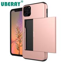 Uberay spigen slim capa de telefone celular anti-choque tpu pc com espaço para cartão para iphone 11 pro max 2019 x xs xr 8 7 6 6s plus 2024 - compre barato