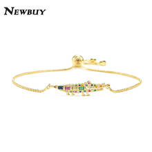 NEWBUY 2020 Fashion Gold Color Bohemian Animal Jewelry Unique Design Cute Crocodile Women Charm Bracelet CZ Party Jewelry Gift 2024 - buy cheap