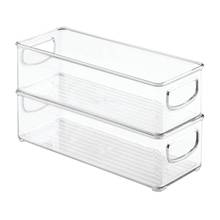 2Pcs Stackable Plastic Food Storage Bin with Handles for Kitchen Pantry Cabinet Refrigerator Freezer Organizer 2024 - buy cheap