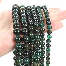 2021 New High Quality 6-10mm Natural Stone Beads For Jewelry Making DIY Round Green Mica Stone Bead Bracelet Necklace Handmade 2024 - buy cheap