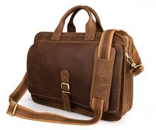 Nesitu High Quality Vintage Brown Coffee Genuine Leather 14'' Laptop Office Men Briefcase Portfolio Shoulder Messenger Bag M6020 2024 - buy cheap