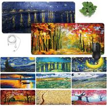 Smooth Extra Large Office Computer Desk Mat Anti-slip Waterproof PU Leather Mouse Pad Paint Pattern Game Mouse Mat 2024 - buy cheap