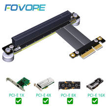 Convertidor de tarjeta elevadora de ranura PCIE a PCI-E x4 a x16, adaptador de cinta extensora, Cable de extensión PCI Express de 90 grados + Base magnética 2024 - compra barato