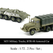 Camión Militar y coche blindado M35, escala 1:72, minitanque, ensamblado, máquina pesada, coleccionables, 2 unids/set por juego 2024 - compra barato