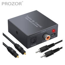 Conversor coaxial de áudio óptico, bidirecional para digital, suporte de entrada 192khz, cabo de áudio toslink 2024 - compre barato