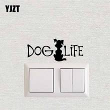 Yjzt adesivo decorativo de parede dog life, adesivo em vinil para decoração de quarto de casa animal de estimação 17ss-0painel 2024 - compre barato