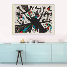 Joan miro homhomenatge a joan prats abstract abstracto arte da lona pintura a óleo poster imagem parede pendurado decoração para casa 2024 - compre barato