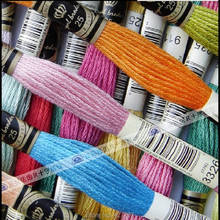100% algodón elige cualquier color libremente 132 unids/lote hilo de seda real bordado de punto de cruz 2024 - compra barato