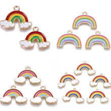 Pingentes em formato de nuvem de arco-íris, pingentes em liga metálica, para fazer joias, colar de bracelete, 100x19x17.5mm com furo: 2mm, 1.6 peças 2024 - compre barato