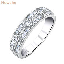Newshe Solid 925 Sterling Silver Engagement Ring Eternity Wedding Band White AAAAA Zircon Jewelry Gift For Women BR0758 2024 - buy cheap