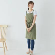High-end cotton fabric Japanese-style Korean apron home cafe shop flower shop lady women apron logo print 2024 - buy cheap