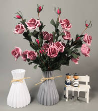 Белая имитация ротанга пластиковая ваза с новой талией цветы вазы для дома гостиной украшения Ваза 2024 - купить недорого