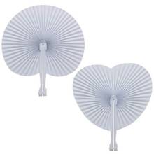 Chinese Folding Fan Wooden Shank Classical Dance Fan High Quality White Heart-shaped Folding  Wedding Decoration Special Props 2024 - buy cheap
