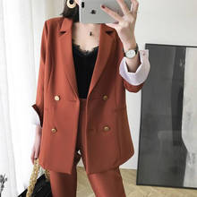 Heydress Office Lady Double Breasted Blazer Long Pant Suit Women 2 Pieces Set Casual Jacket Workwear Sets Femme Suit 2024 - buy cheap