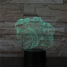 Lámpara 3D de ilusión con cámara, luminaria táctil con USB, 7 colores cambiantes, decoración de mesita de noche, 3381 2024 - compra barato