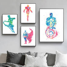Abstract Watercolor Superheroes Marvel Poster Print Canvas Painting Wall Art Pictures and Prints Kids Bedroom Home Decor 2024 - buy cheap
