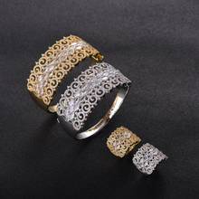 Luxury African Bangle Ring Sets Fashion Dubai White Bridal Jewelry Sets For Women Wedding brincos para as mulheres 2020 SR06 2024 - buy cheap