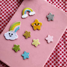 Self-adhesive Cartoon Rainbow Star Embroidery Sew Iron on Patch for Baby Clothes Jeans Bag Cute Appliques Stripes Sticker Craft 2024 - buy cheap