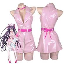 DATE A LIVE Yatogami Tohka Cosplay Costume PU Leather Sexy Nurse Uniform Halloween Party Women Dress 2024 - buy cheap