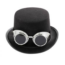Steampunk Gothic Top Hat with Detachable Goggles Carnival Halloween Jazz Cap 094B 2024 - buy cheap