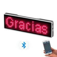 Bluetooth Rechargeable Digital LED Badge Insignia DIY Programmable Scrolling Message Board LED Display Languages Mini Name Tag 2024 - buy cheap