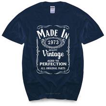 new arrived men t-shirt summer Made in 1973 T-Shirt Born 43rd Year Birthday Age Present male cotton tee-shirt bigger size 2024 - buy cheap