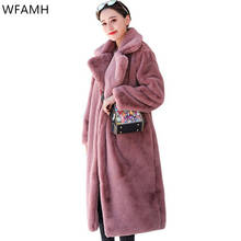 Winter Women High Quality Faux Rabbit Fur Coat Luxury Long Loose Lapel Over Thick Warm Plus Size Female Plush Coats 2024 - buy cheap