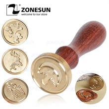 ZONESUN Badge Totem Seal Stamp with wood Handle for Gift Packing Letter Envelopes Parcels Wedding Invitations 2024 - buy cheap