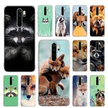 Silicone Case for Xiaomi Redmi Note 7 8 9 Pro Max 8T 9S 6 6A 7A 8A 9A 9C Cover Shell Coque Animal Raccoon Fox Floral 2024 - buy cheap