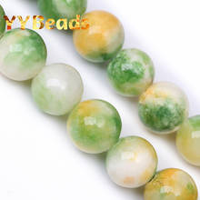 Cuentas de piedra de jade persa amarillo Natural, cuentas espaciadoras lisas de Calcedonia amarilla de 6-12mm para la fabricación de joyas, collares y pendientes 2024 - compra barato